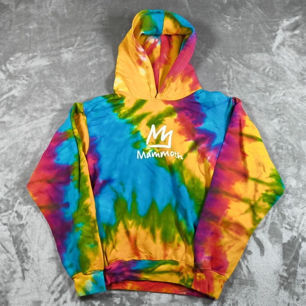 Mammoth Mountain Hoodie Youth XL Tie Dye Snowboard Colorful Pullover Ski Resort